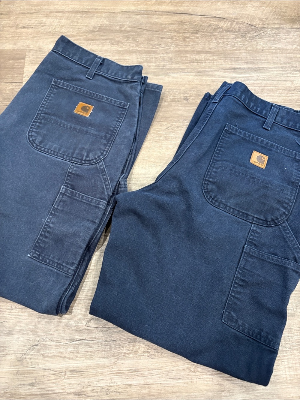 Pair of Carhartt Men's Dark Blue Cargo Work Pants